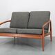 1960s Kai Kristiansen Paper Knife 2-Seater Teak Sofa , Denmark