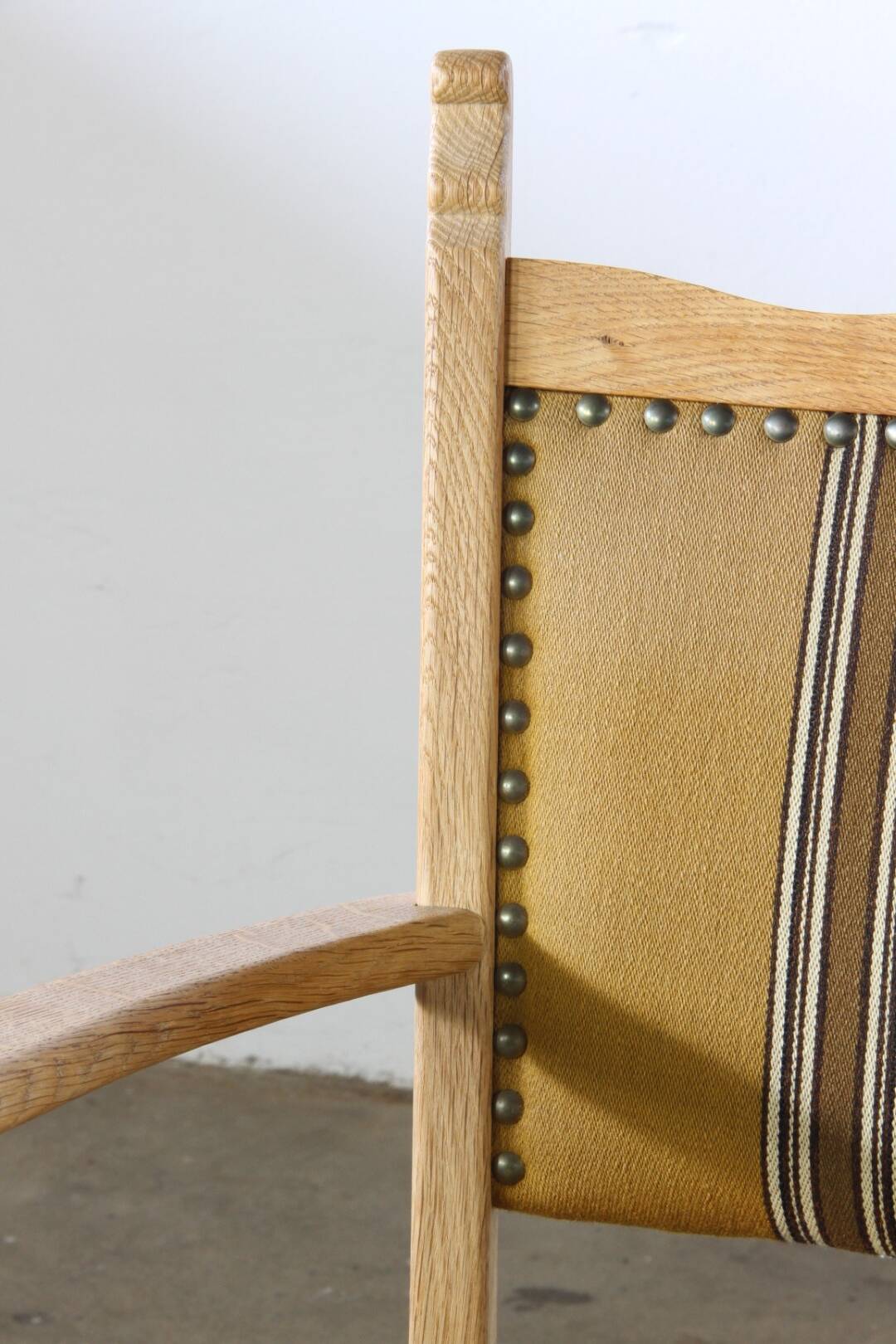 Vintage Danish Solid Oak Brutalist Armchair, Henning Kjærnulf style, 1960s