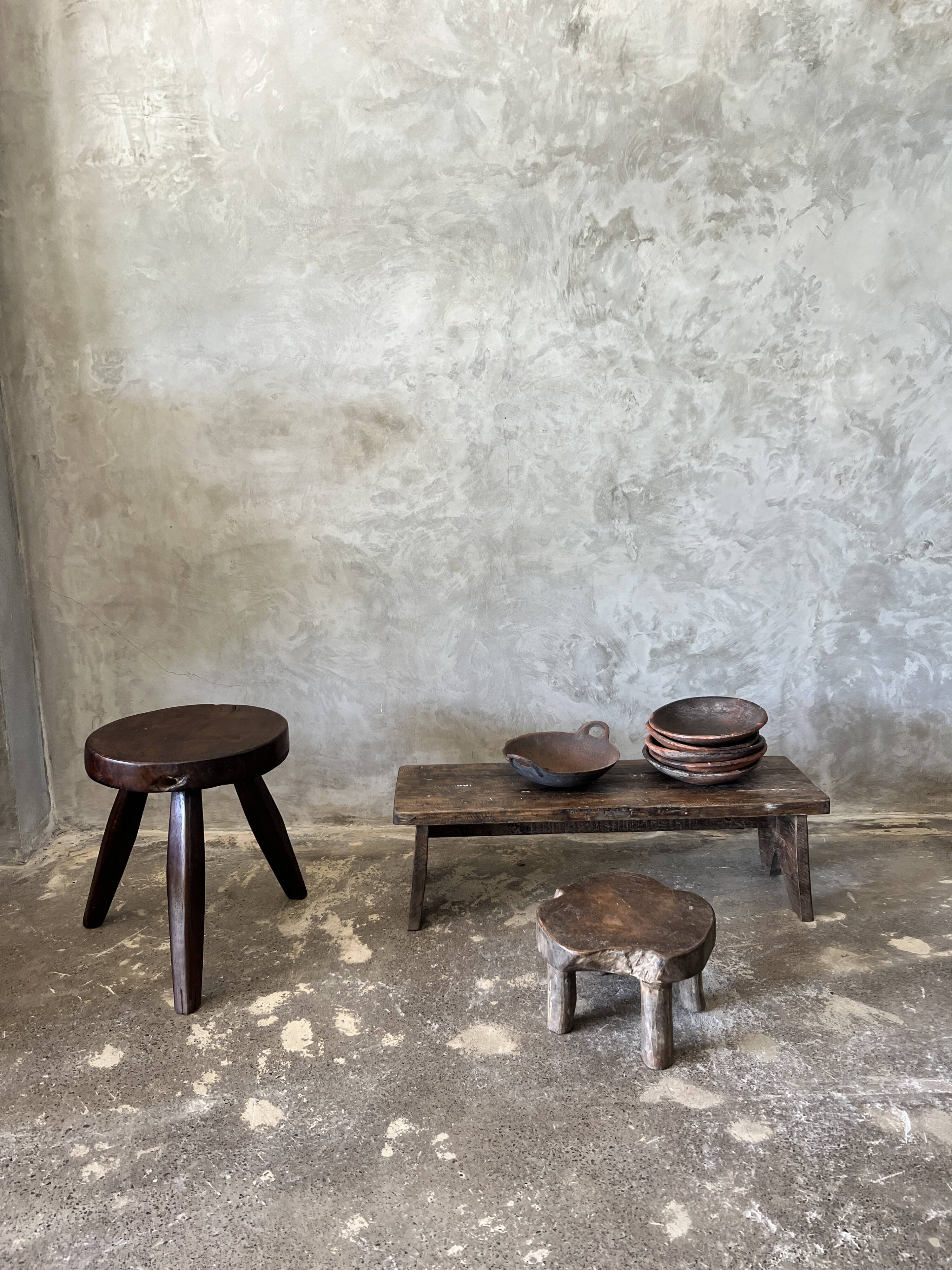Small low Asian bench in upcycled old teak H:20 l:28 L70