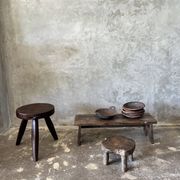 Petit banc bas asiatique en teck ancien upcyclé H:20 l:28 L70