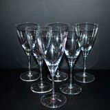 Set of 6 BEAUBOURG red wine glasses in Sèvres crystal signed H20cm