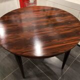 Table ronde extensible scandinave en palissandre, années 1960
