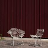 Fauteuil Diamond Chair blanc, Harry Bertoia, 1960