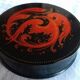 Russian box in black laque, bright red décor