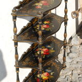 Wall shelf Napoleon III in blackened wood decorated with flowers.