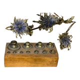 Complete series of brass weights for scales