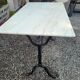 Bistro table top marble foot cast iron