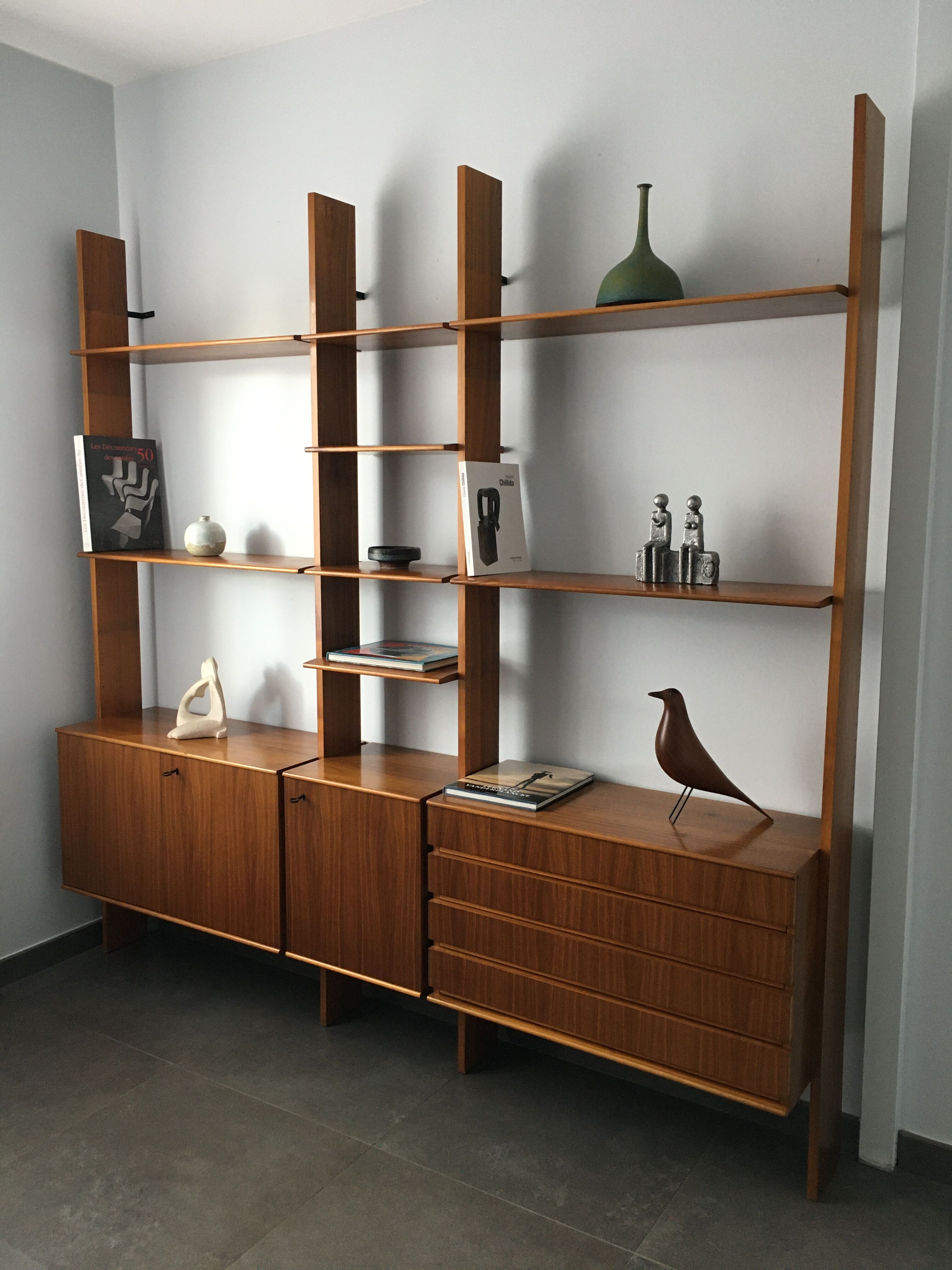 Bibliothèque modulable  Peter Petrides Interna Wandmöbel Années 70