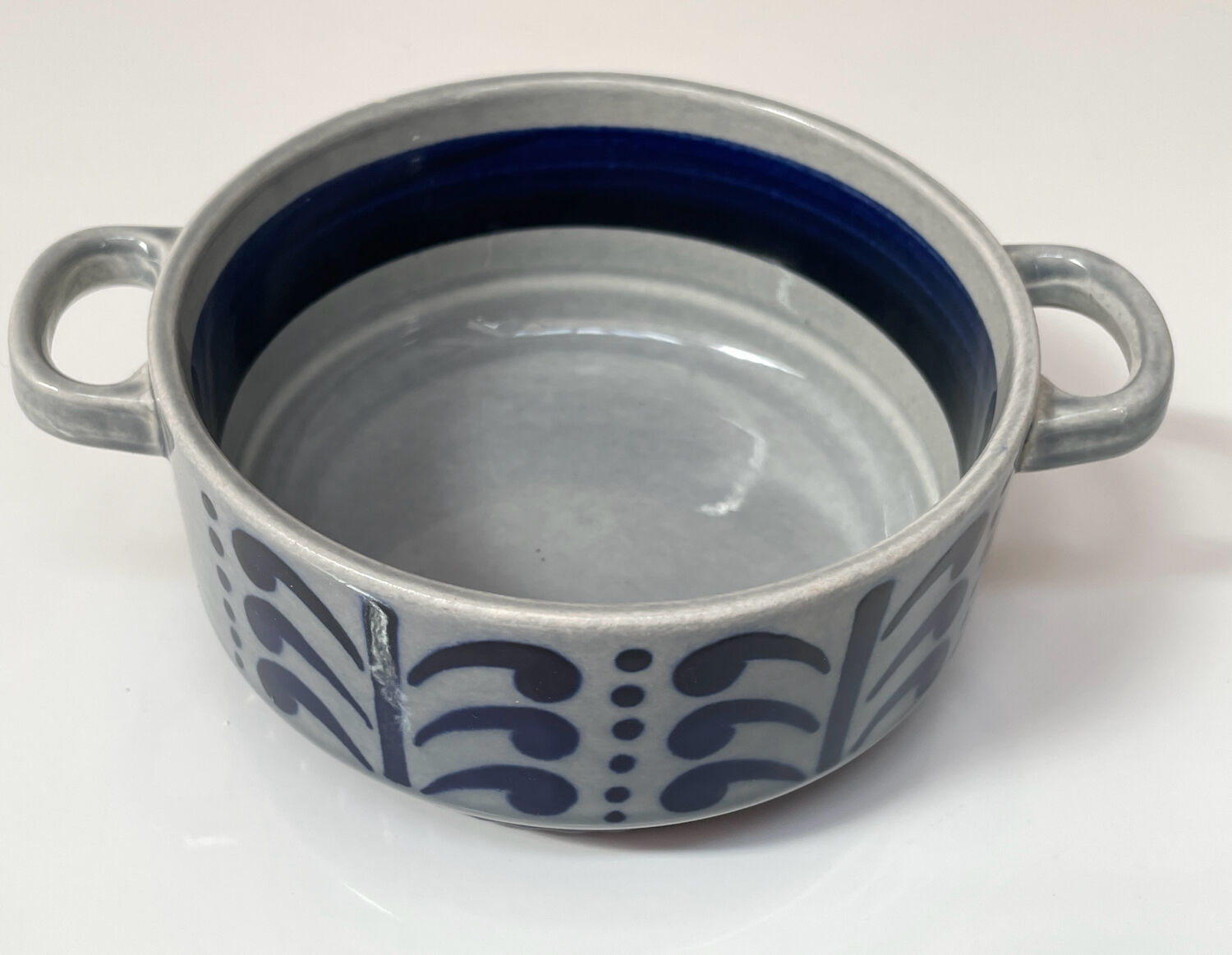 Small ear bowl Boch vintage blue and grey