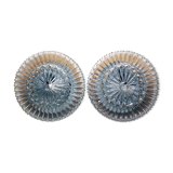 Pair of wall lamps or ceiling lamp rose in glass