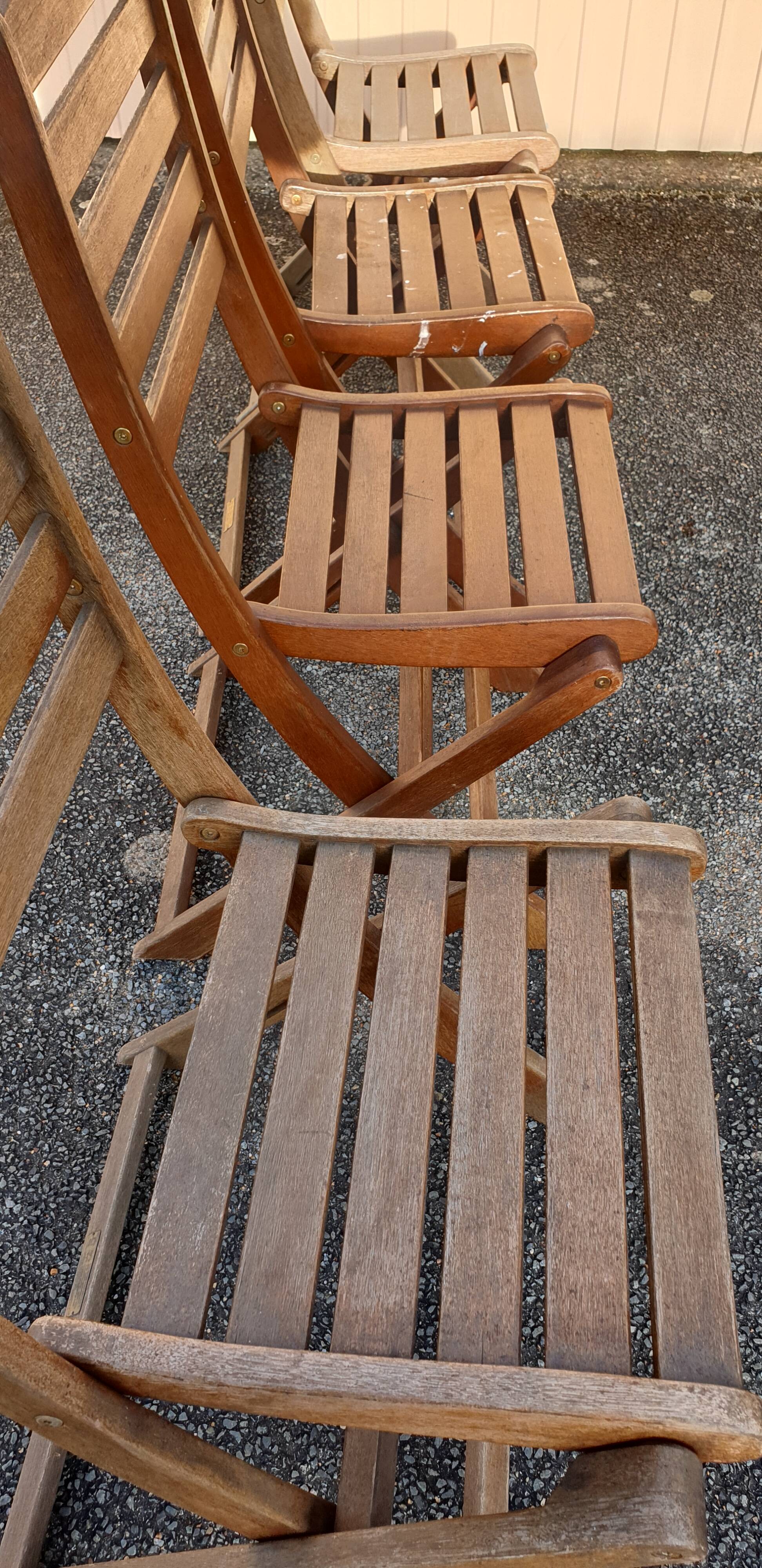 4 teak garden chairs