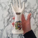 Iridescent white vintage bud vase