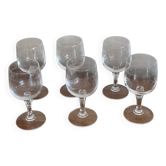 6 Matignon crystal wine glasses