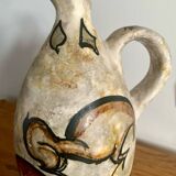 Antique stoneware pitcher – animal rock decoration – around 1900 – Puis style