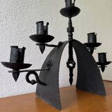 Brutalist wrought iron chandelier from the 60s