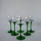 set of 6 green stemmed glasses Made in France Luminarc 1970