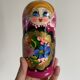 Pink matryoshka vintage russian nesting dolls (5 pieces)