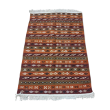 Kilim berbère fait à la main en pure laine multicolore 119 x 177 cm