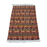 Kilim berbère fait à la main en pure laine multicolore 119 x 177 cm