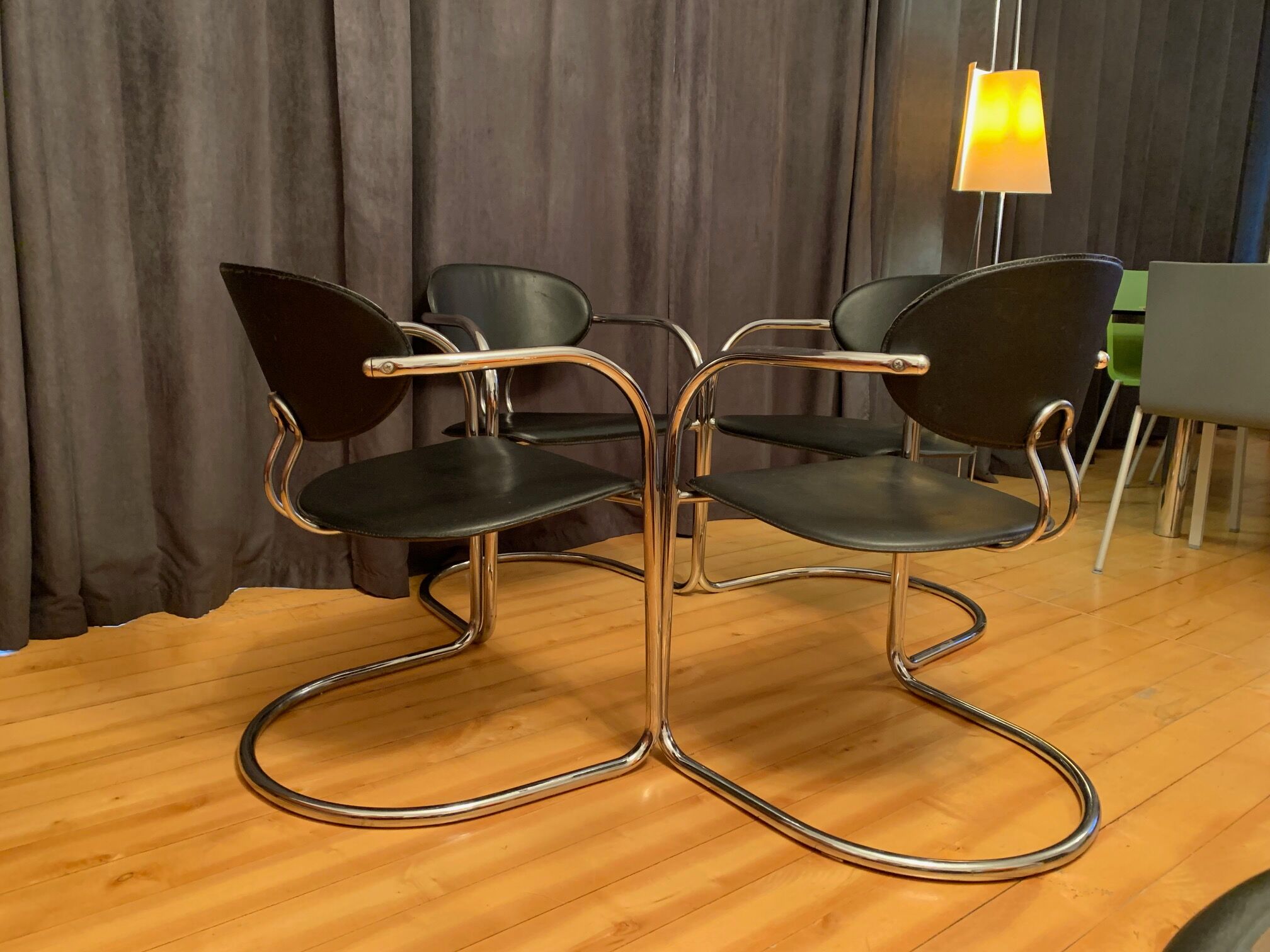 A set of four chairs, Italy, 1980s.