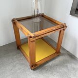 Bedside “cube” side table in pine DLG Regain