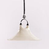 Suspension vintage Space Age Blanche Cristallux Allemagne 70