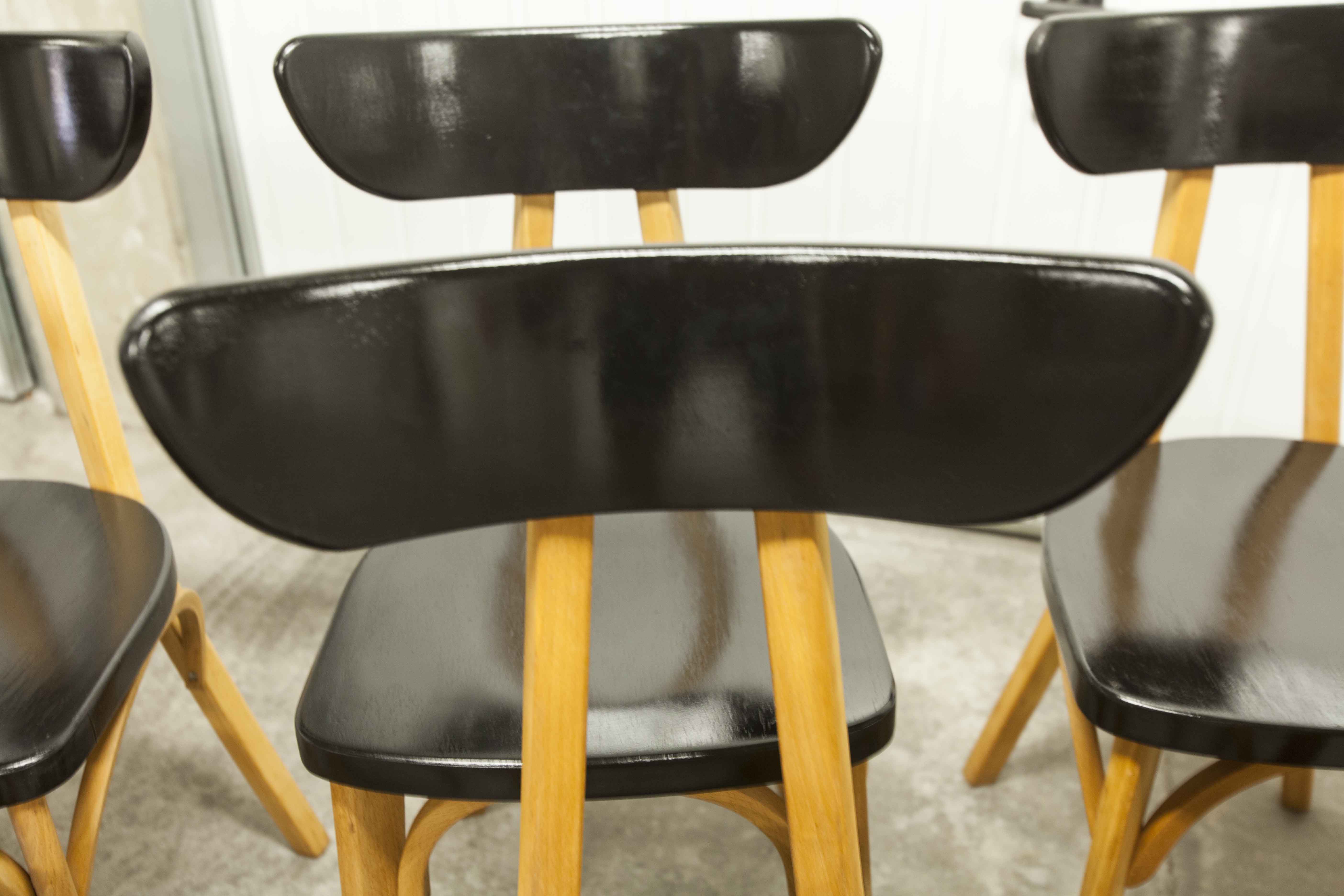 Set of 6 restored Luterma "banana" chairs