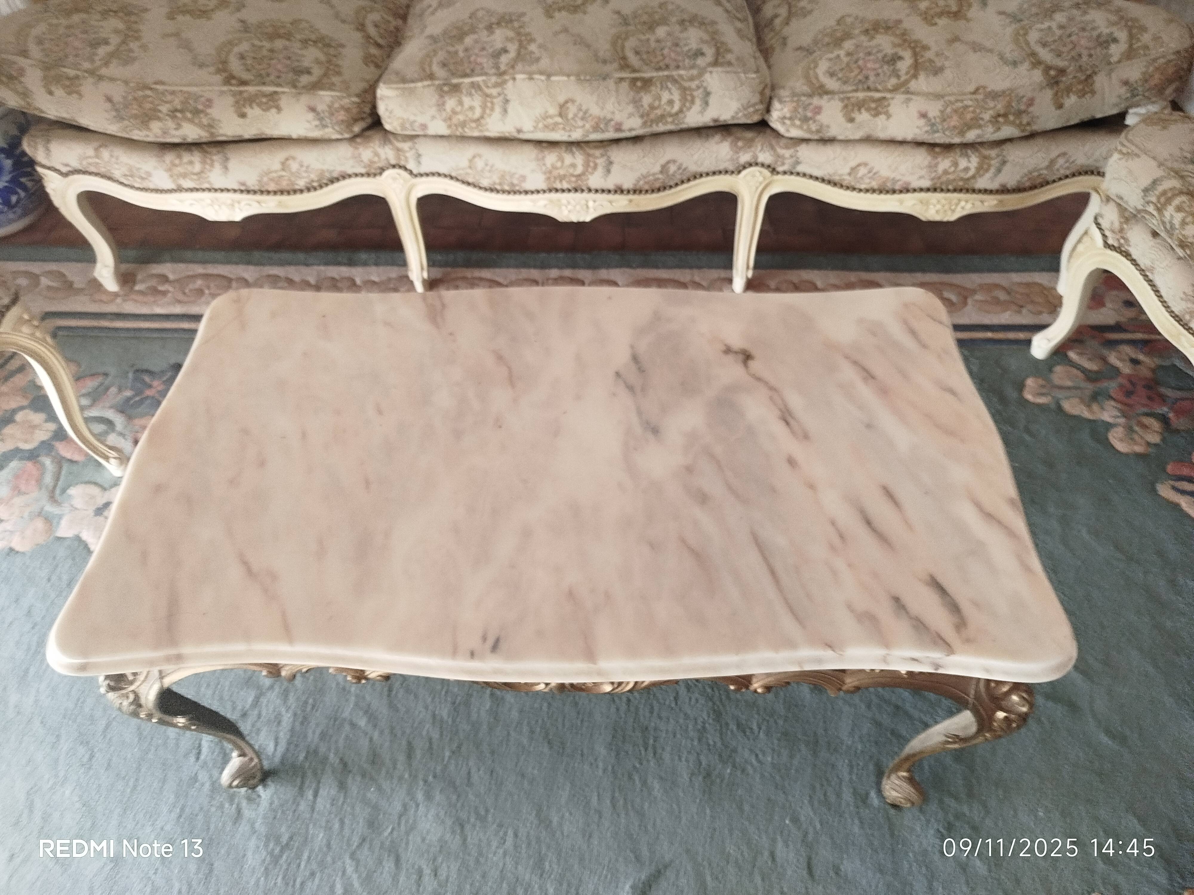 Louis xv style onyx coffee table
