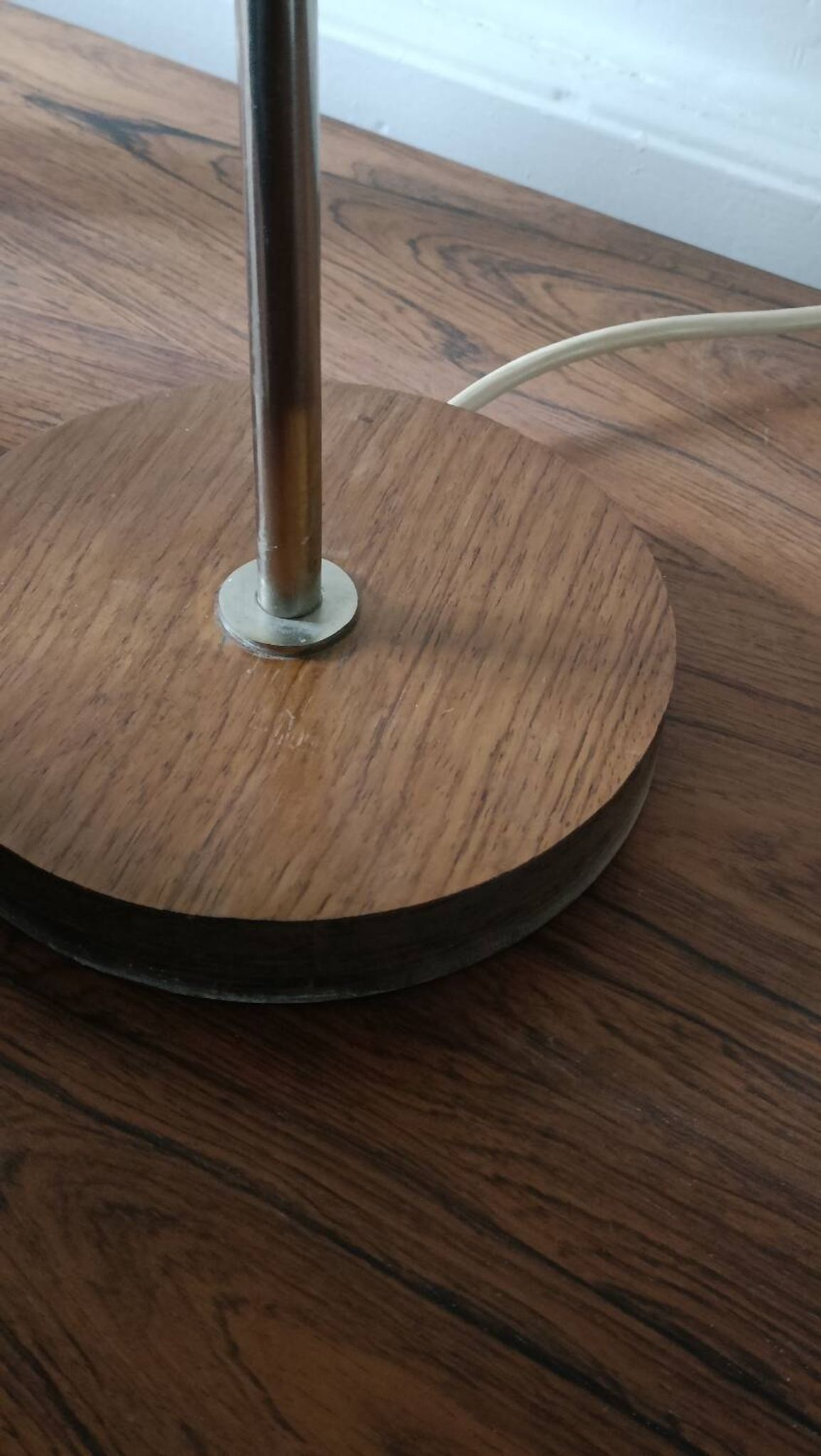 Teak and fiberglass lamp
