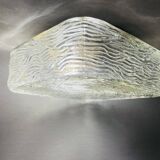 Square glass flush mounted ceiling or wall light