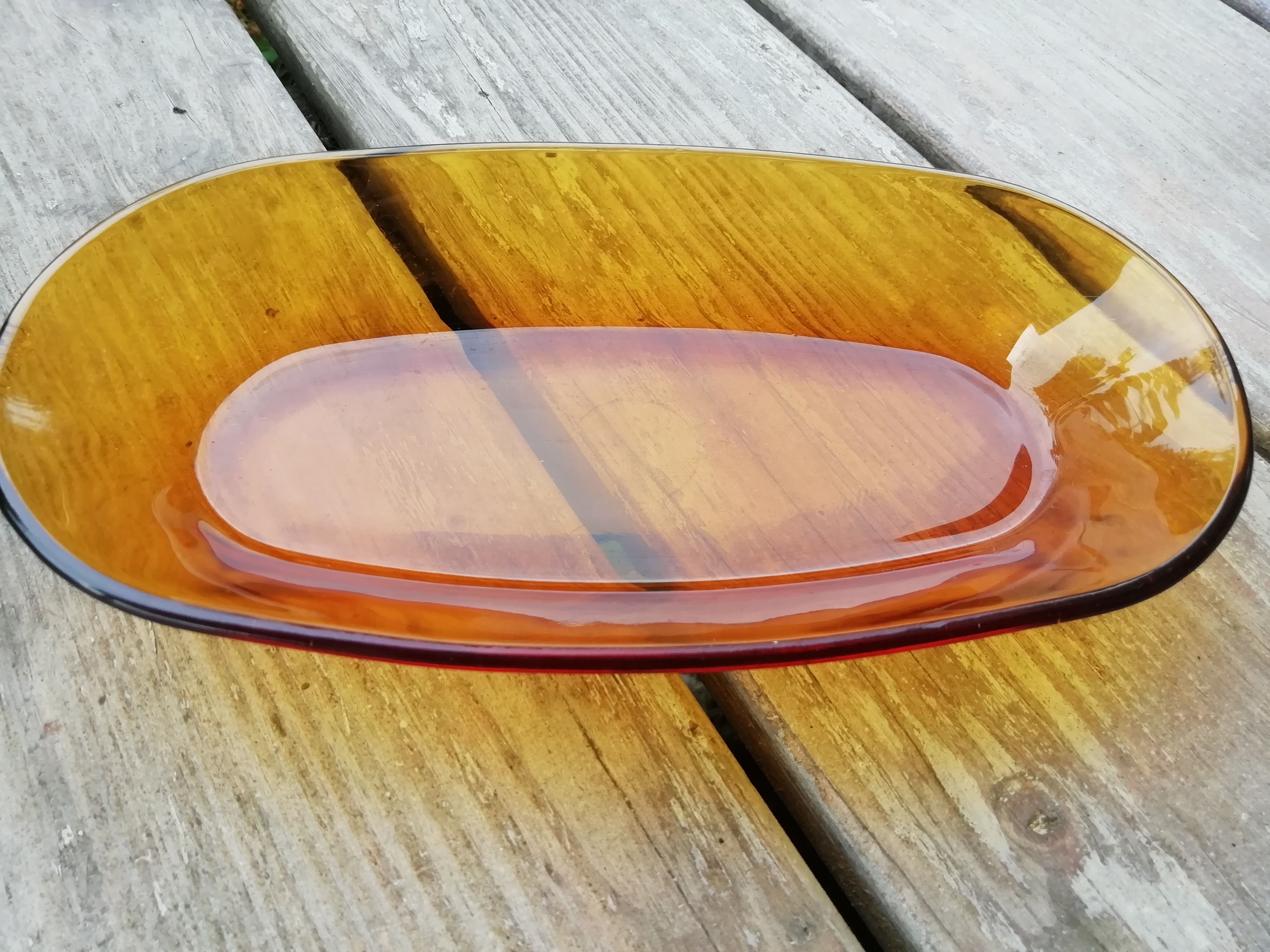 Ravier verre ambré