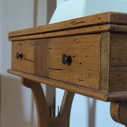 Lyre bedside table, cherry wood, 1960s.