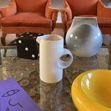 Organic modern white ceramic vase / jug, La Sfera Italy 1980s