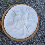 Pair of rattan poufs
