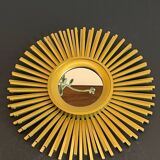 Miroir soleil doré style vintage
