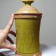 Decorative spice box in vintage two-tone glazed stoneware, handmade and signed.