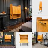 Vintage 1950s asymmetrical wall-mounted secretary desk