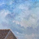 Oil painting on canvas, house by the sea, signed Lelaidier, 73x5