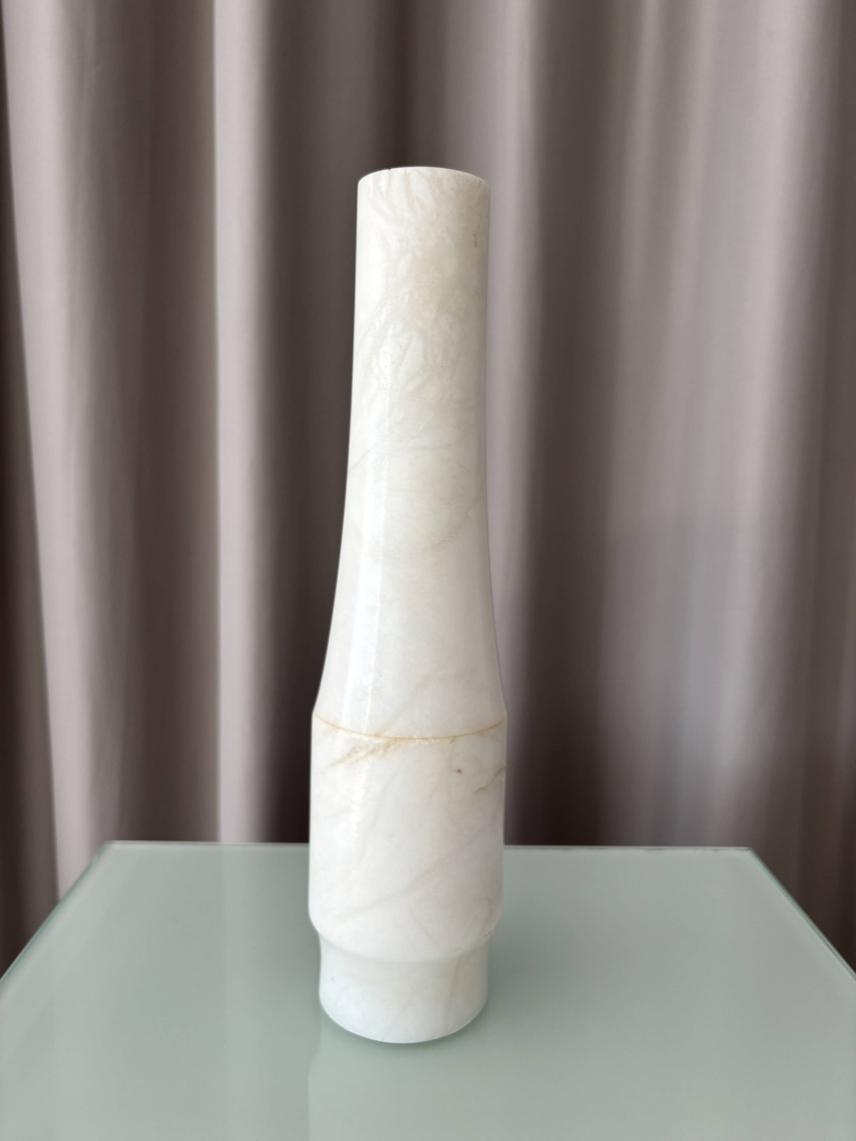 Vintage Spanish Alabaster Sculptural Vase – San Leo – Minimalist – 1970s