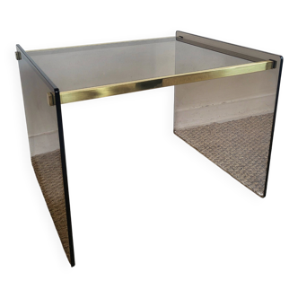 Table de chevet en verre fumé