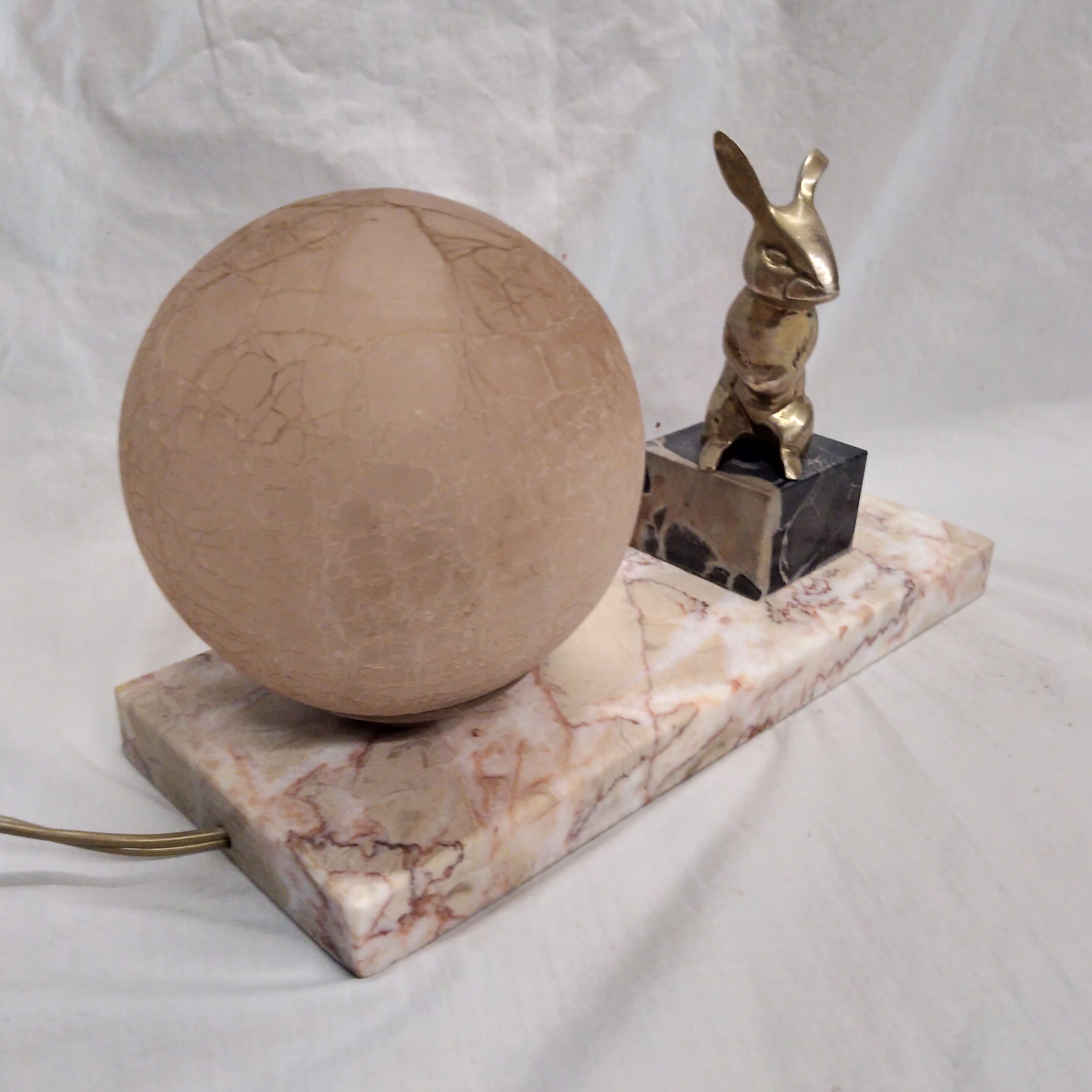 Art deco rabbit lamp