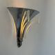 Art Deco modernist wall lamp, chrome and sandblasted glass, France 1930