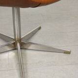 Mid-century brown leatherette swivel chair from Stol