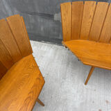 Brutalist corner bench in oak – European design, 1960s/70s