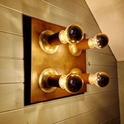 Space Age ceiling light/wall lamp in brass, Cosack Leuchten, 1970.