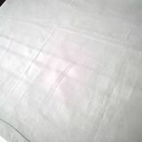 Nappe ancienne en lin damassé blanc 1.60 x 1.80 m
