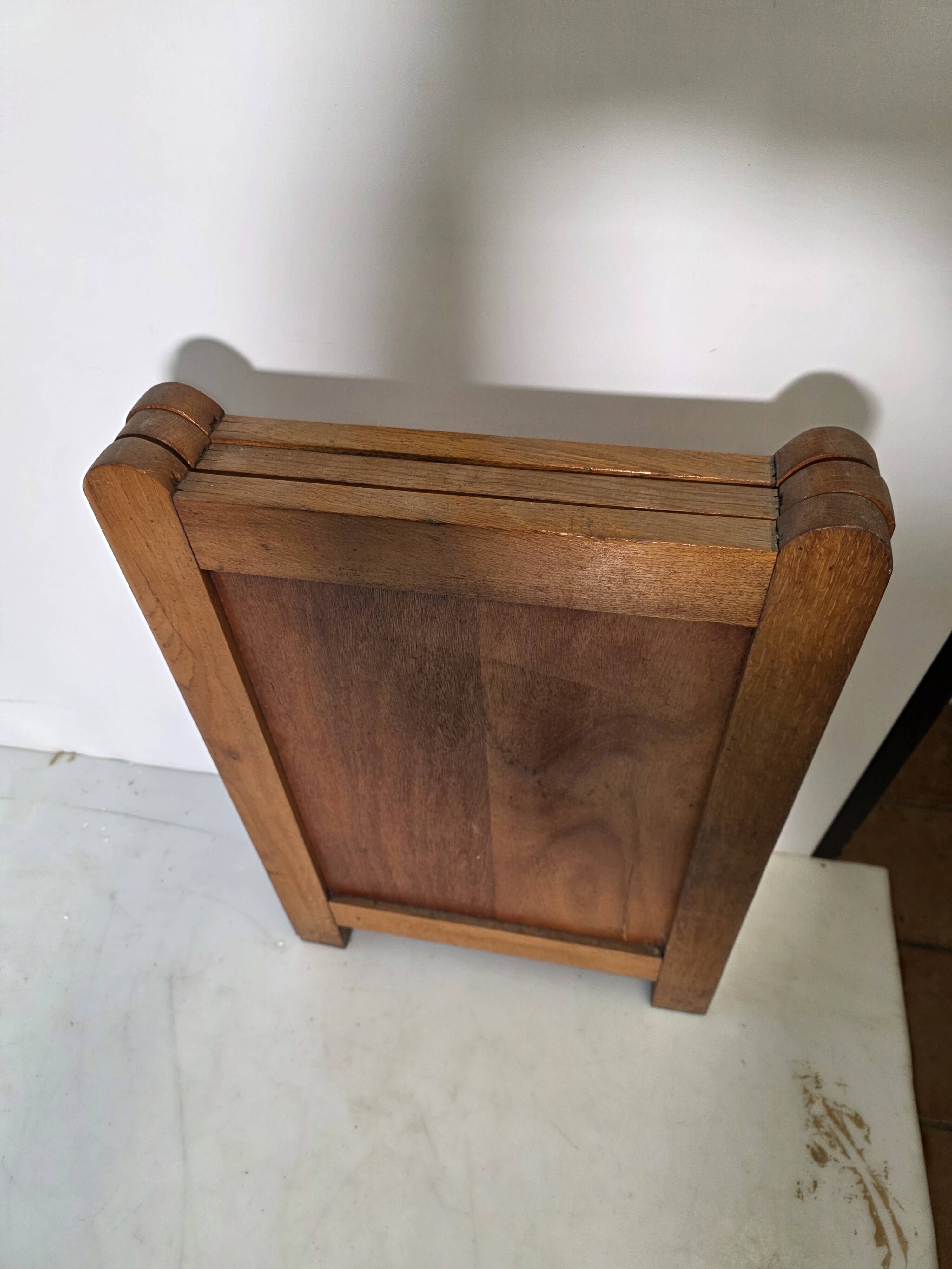 Old oak three-panel fire screen