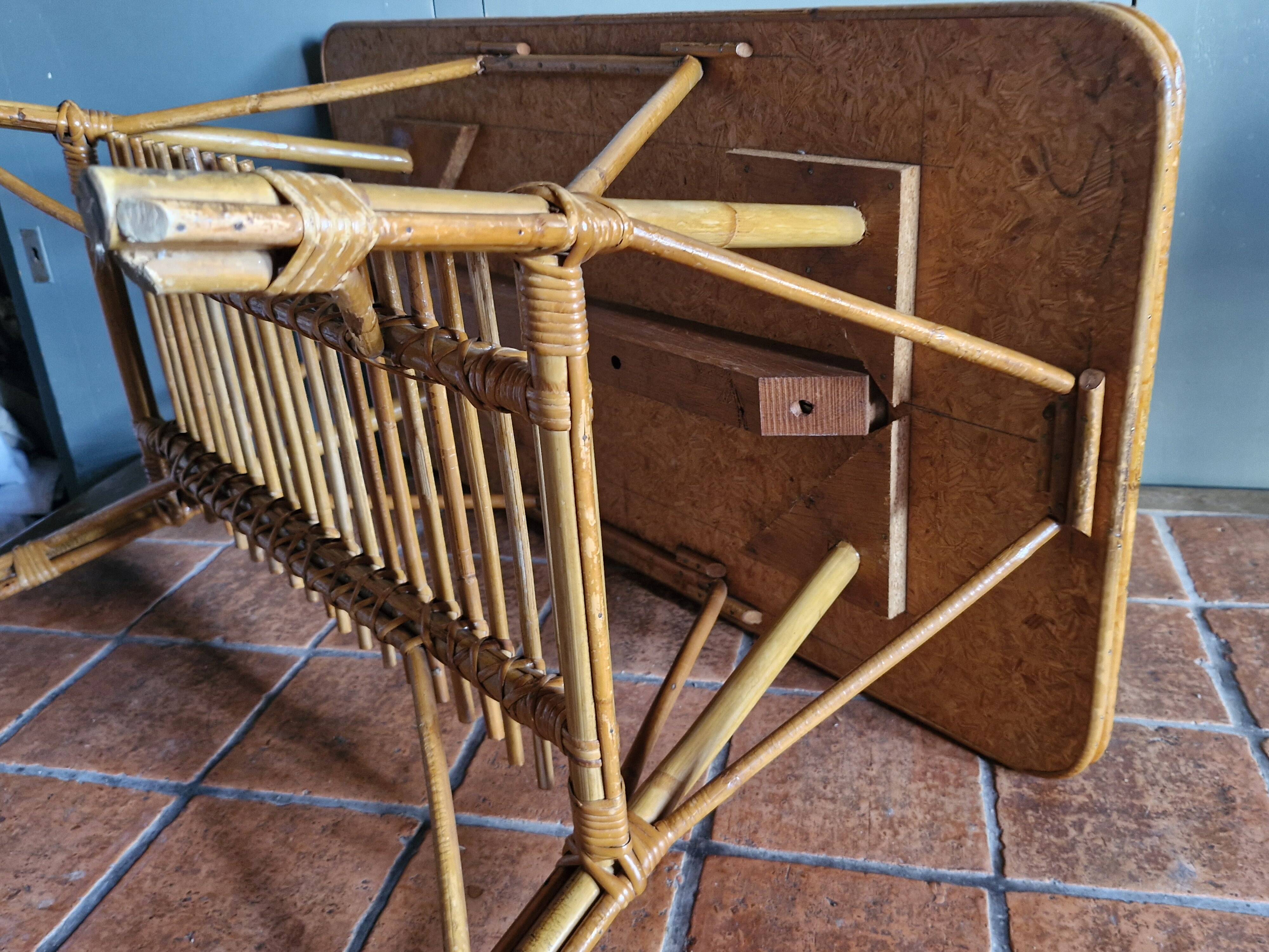 Vintage coffee table - Bamboo & Rattan - 1950s/60s