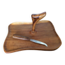 Plateau à fromage en bois et son couteau