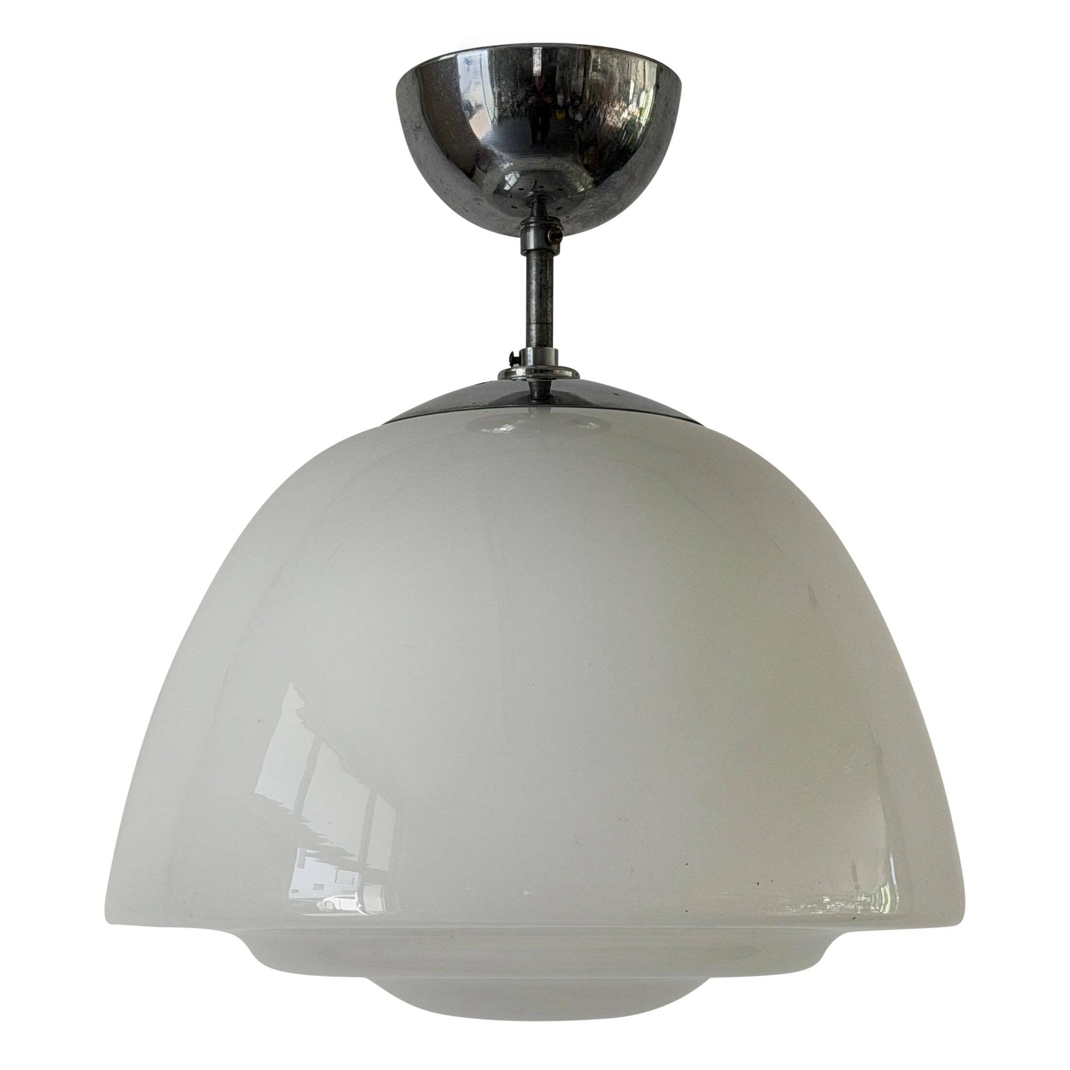 Opal glass ceiling light in Bauhaus style, Art Deco, 1940s, Germany